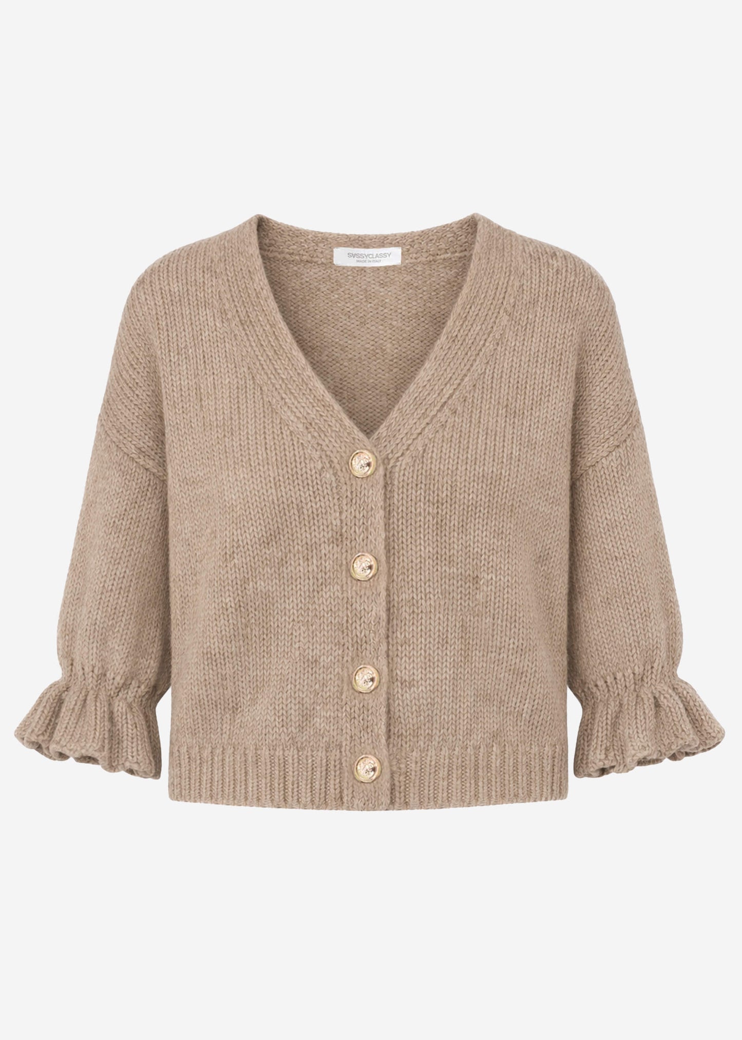 Cardigan mit 3/4-Ärmeln - taupe