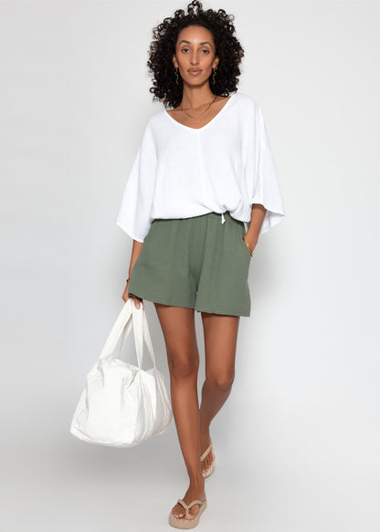 Musselin Shorts - khaki
