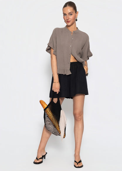 Musselin Shorts - schwarz